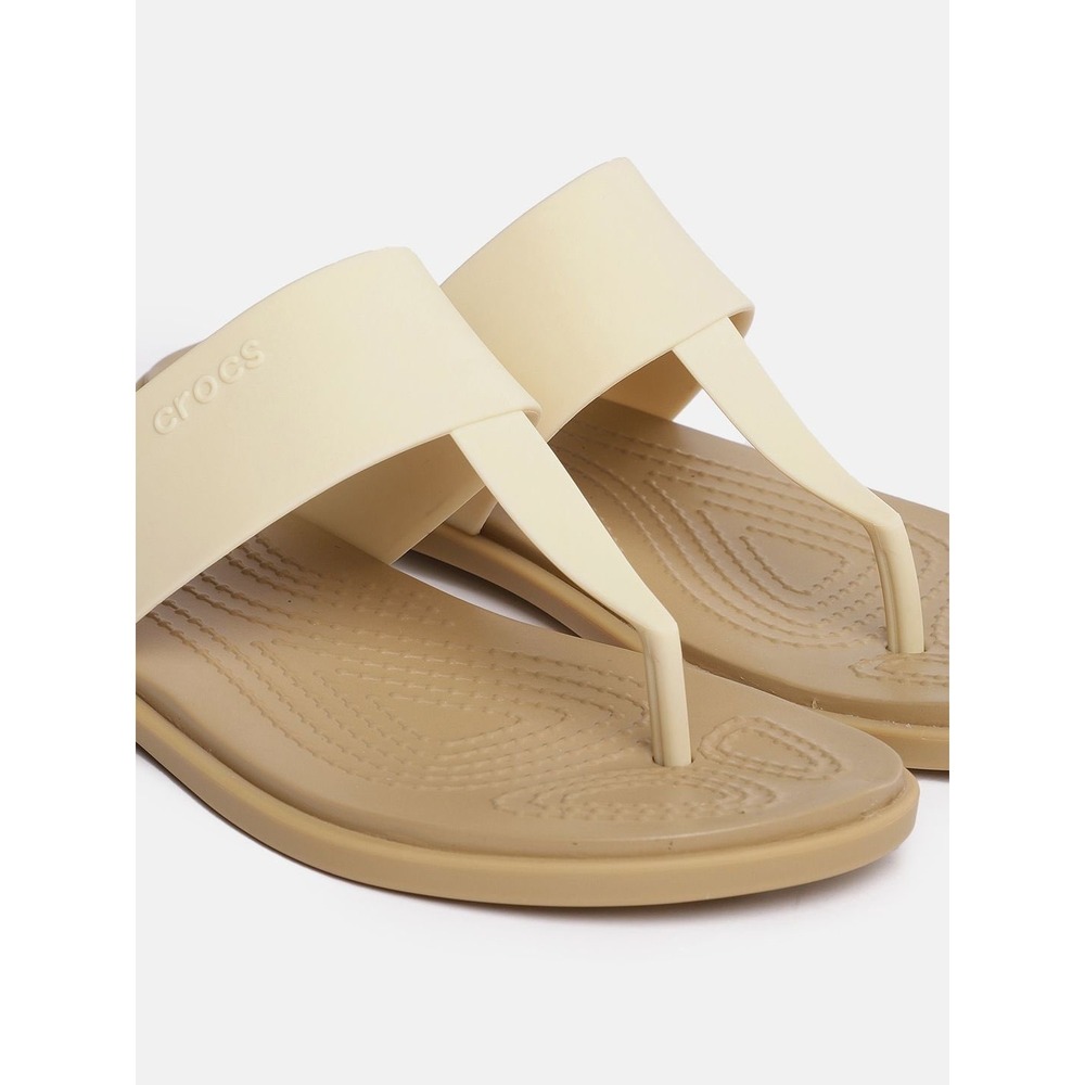 Crocs Serena Flip Tan Beige Women Sandals 205468 Comfort Thong Shoes Size 7